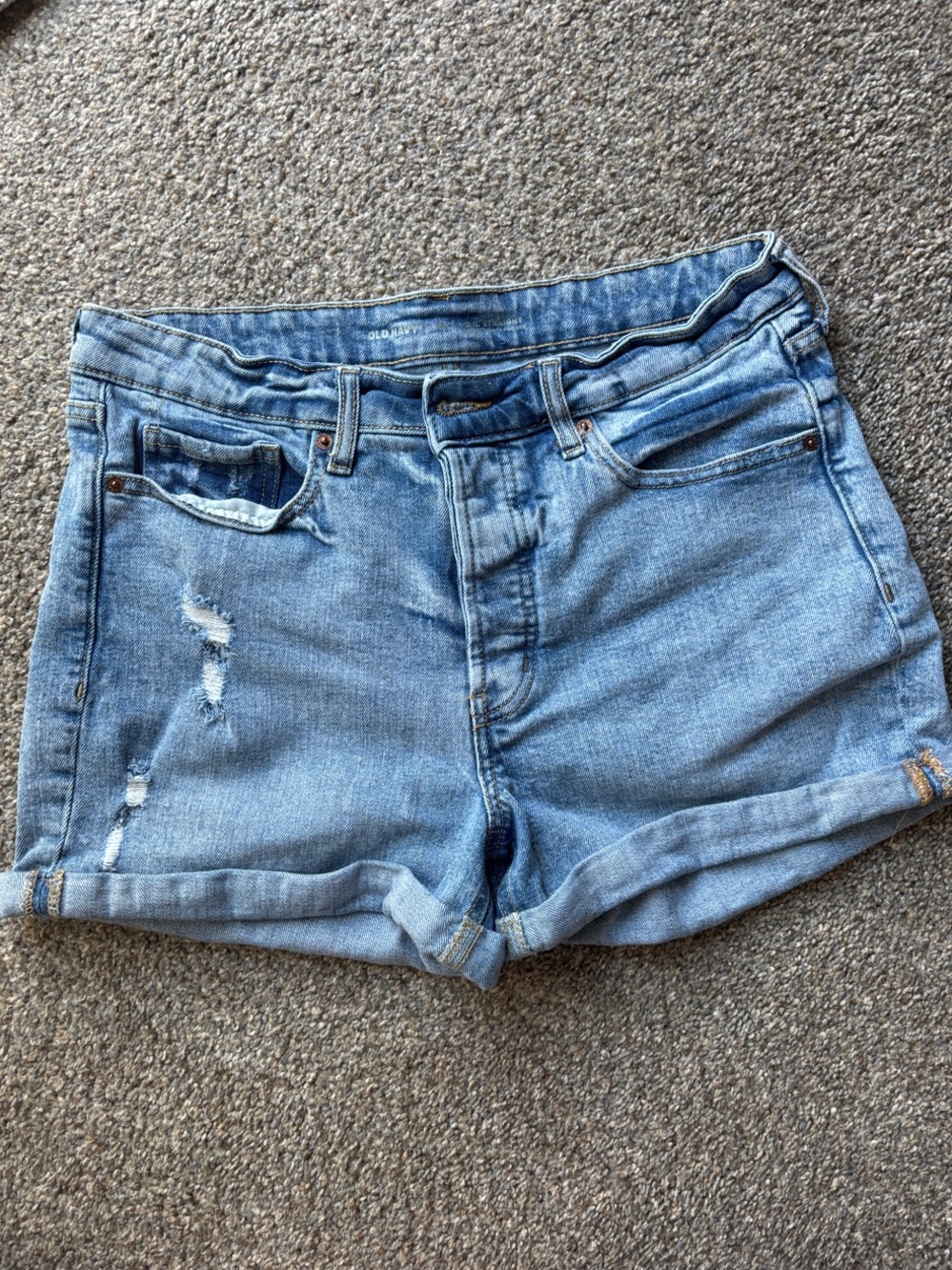 Old Navy Light Wash Rolled Hem Denim Shorts
